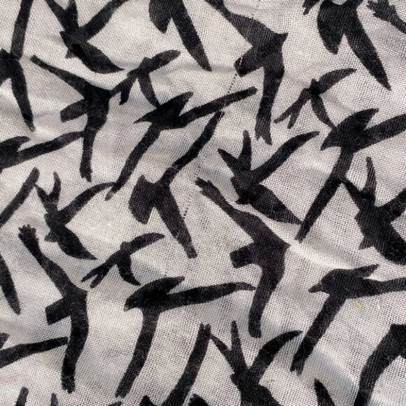 5/$25 Black White Bird Print Infinity Scarf - Picture 5 of 8